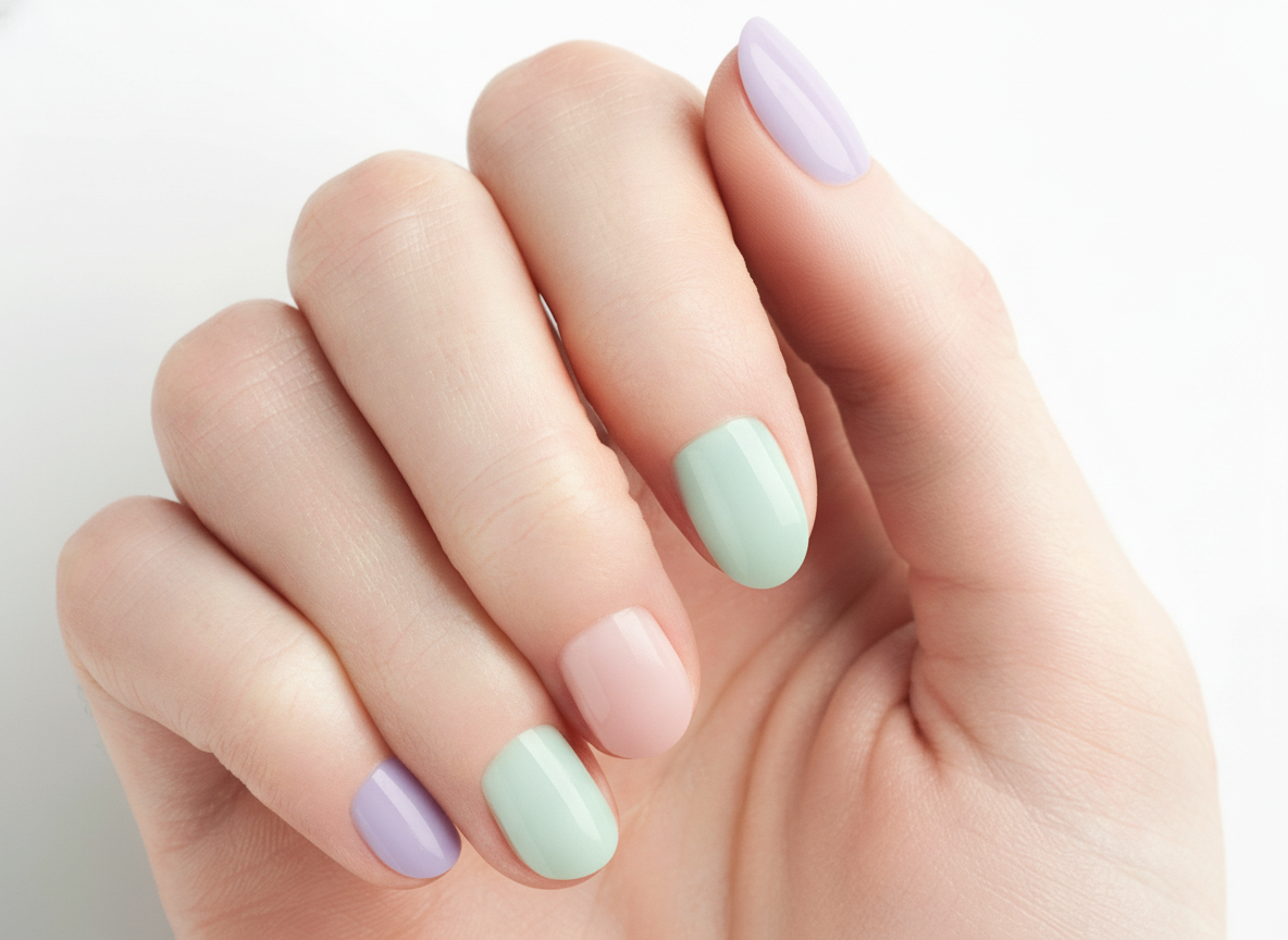 Маникюр с глиттером и золотистыми акцентами